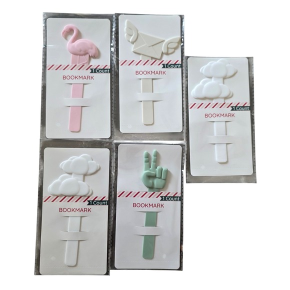 Other - Cute Novelty Bookmarks Set Flamingo Flying Envelope Clouds Peace Sign